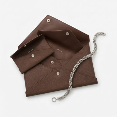 Caroline Brown Leather wallet set