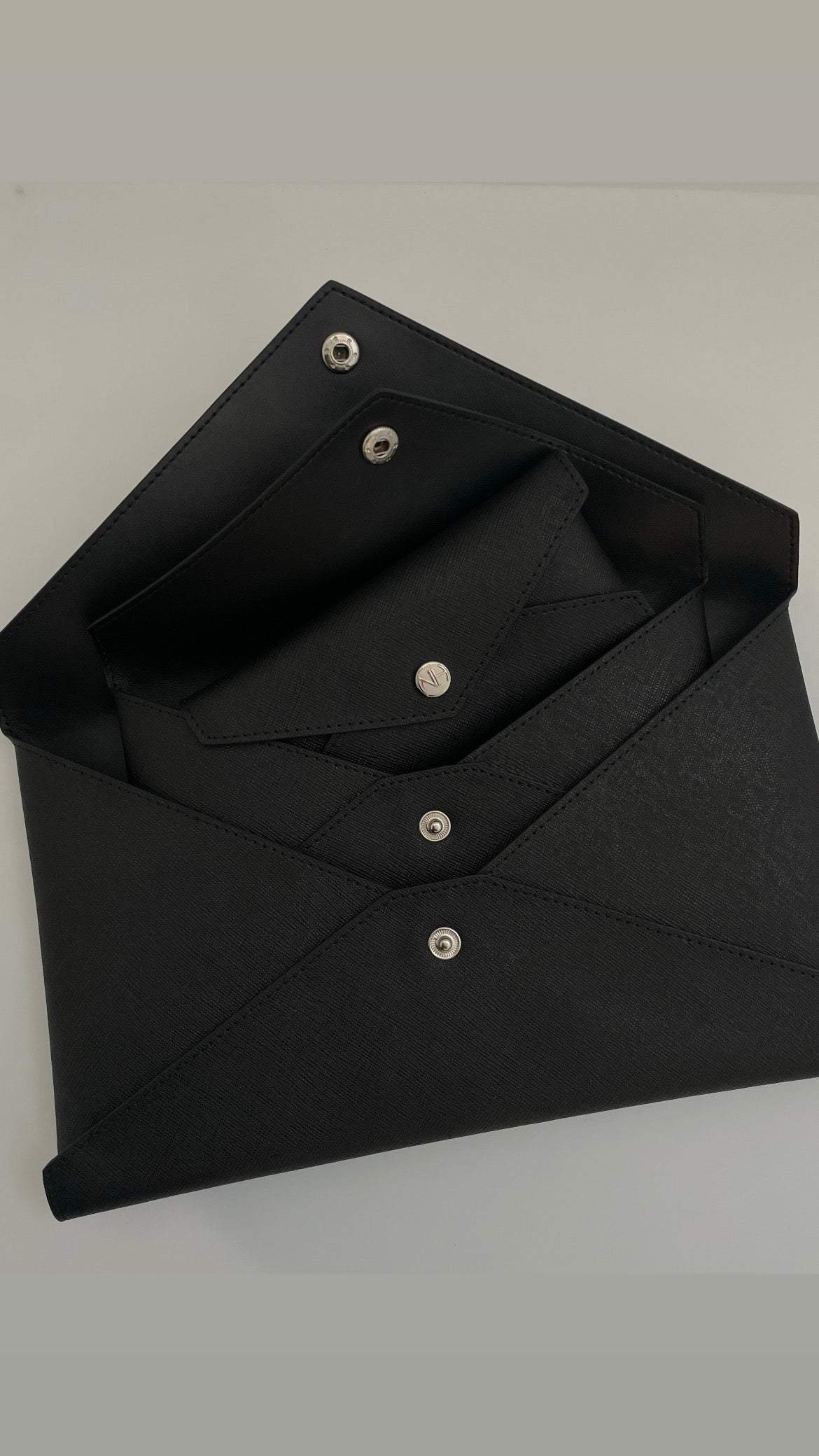 Caroline Black Leather wallet set